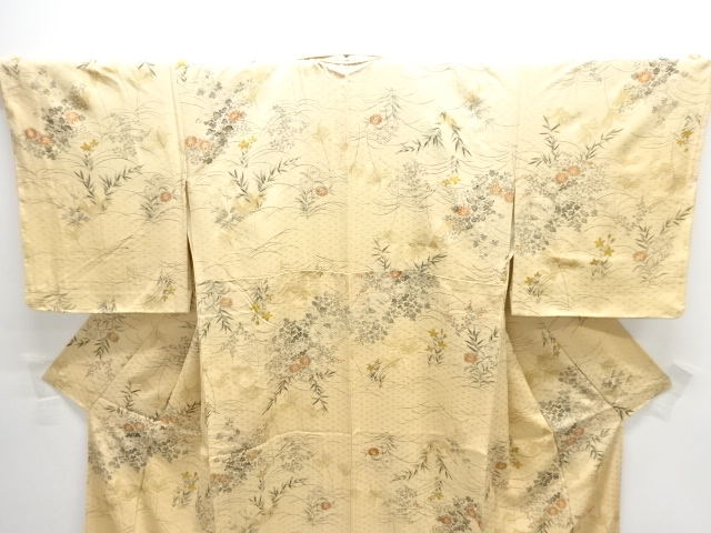  未使用品　秋草模様小紋着物